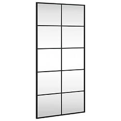 vidaXL Miroir mural noir 50x100 cm rectangulaire fer