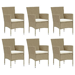 Avis Maison Chic Ensemble à manger d'extérieur 7 pcs avec coussins,Salon de jardin,Mobilier de jardin Poly rotin Beige -GKD996405