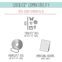 sizzix Sidekick Starter Kit, machine de découpe et de gaufrage manuelle équipée d'un socle ventouse avec matrices Framelits et Thinlits, classeur de gaufrage Textured Impressions et plus encore pas cher