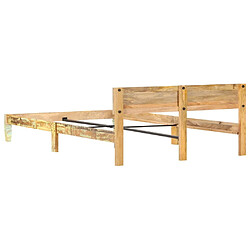 Maison Chic Lit adulte - Lit simple Cadre de lit,Structure du lit Contemporain Bois de récupération massif 180x200 cm -MN26223 pas cher