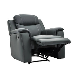 Avis Vente-Unique Fauteuil relax EVASION en cuir - Gris