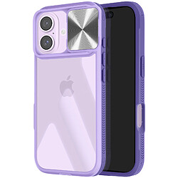 Avizar Coque pour iPhone 16 Plus Cache Caméra Coulissant Compatible QI Violet