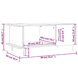 vidaXL Table basse Blanc brillant 90x50x40 cm Bois d'ingénierie pas cher