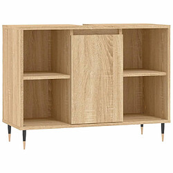 Maison Chic Armoire salle de bain,Meuble de rangement de salle de bain,Meuble haut chêne sonoma 80x33x60cm bois d'ingénierie -GKD264655