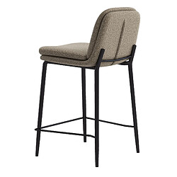 Moloo NOLAN-Chaise de bar en tissu Bouclé Grège et métal noir (x2)