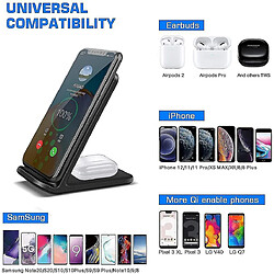 Acheter Universal Chargeur sans fil 15W 2 en 1 Station de charge sans fil pour Samsung Galaxy S21 / S20 / S10 / S9 / Note20 / 10