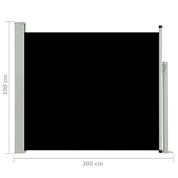 Helloshop26 Auvent paravent store brise-vue latéral rétractable de patio jardin terrasse balcon protection visuelle écran 100 x 300 cm noir 02_0007186 pas cher