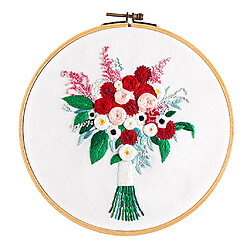 Avis Kit Point De Croix Imprimé Kits De Broderie Motif De Fleurs Artisanat Fleur Rouge