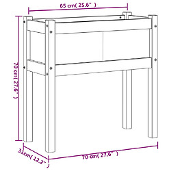 vidaXL Jardinière avec pieds 70x31x70 cm bois de pin imprégné pas cher