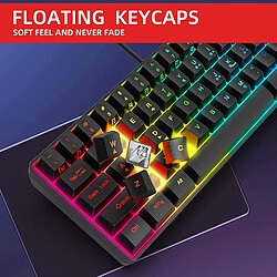 Clavier de jeu filaire 60 %, mini clavier ultra compact rétroéclairé RVB, mini clavier étanche compact 61 touches pour PC/Mac Gamer, dactylographe, voyage, facile à transporter en voyage d'affaires (noir) pas cher