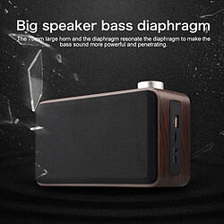 Yonis Enceinte Bluetooth Bois Tactile Subwoofer Support Carte TF U Disk AUX pas cher