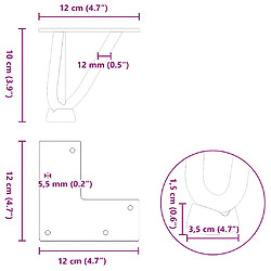 vidaXL Pieds de table en forme d'épingle à cheveux 10 cm acier massif pas cher