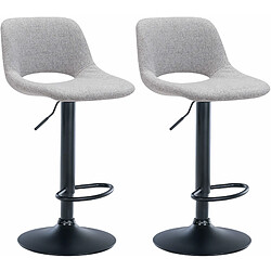 Non Lot de 2 tabourets de bar Camden tissu noir pas cher