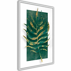 Paris Prix Affiche Murale Encadrée Gilded Palm Leaf 20 x 30 cm Blanc