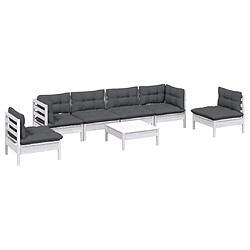 Avis Maison Chic Salon de jardin 7 pcs + coussins - Mobilier/Meubles de jardin - Table et chaises d'extérieur bois de pin massif -MN86449