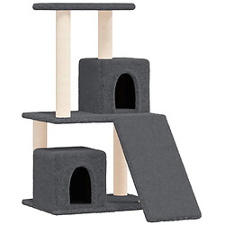 vidaXL Arbre à chat avec griffoirs en sisal Gris foncé 82 cm