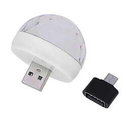 Acheter mini usb scène disco lumière commande vocale boule magique lampe rgb led ampoule blanc