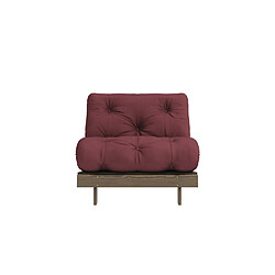 Acheter Inside 75 Fauteuil convertible futon ROOTS pin carob brown matelas bordeaux couchage 90 x 200 cm