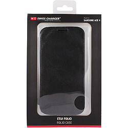 Swisscharger SWISS CHARGER - SWISS CHARGER étui livre noir pour SAMSUNG GALAXY ACE 4