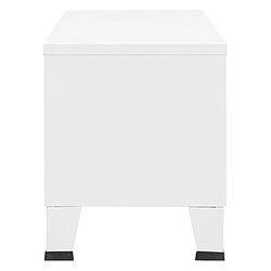 Avis vidaXL Meuble TV industriel Blanc 105x35x42 cm Métal