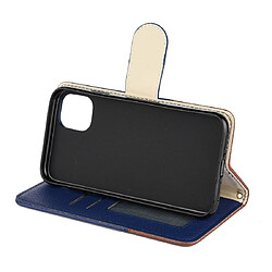 Wewoo Coque Pour iPhone 11 Pro Étui en cuir à rabat avec logo et épingles à cartes et fentes cartes et portefeuille bleu pas cher