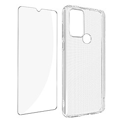 Avizar Coque TCL 30 SE et TCL 306 Silicone Souple Film Verre Trempé 9H transparent