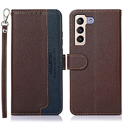 Etui en PU texture litchi, RFID blocking function avec support pour votre Samsung Galaxy S23 Plus 5G - marron