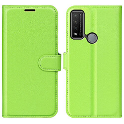 Etui en PU texture litchi avec support, vert pour votre TCL 20R 5G