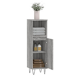 Avis Maison Chic Armoire salle de bain,Meuble de rangement de salle de bain,Meuble haut sonoma gris 30x30x100 cm -GKD550999