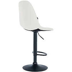 Decoshop26 Tabouret de bar x1 avec repose-pieds hauteur réglable pivotant assise en PVC blanc cadre métallique noir 10_0004819