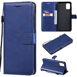 Etui en PU couleur unie magnétique bleu pour votre Samsung Galaxy A71