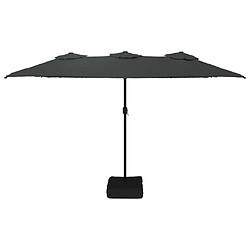 Avis vidaXL Parasol de jardin à double tête avec LED anthracite 449x245 cm