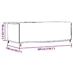 vidaXL Housses de salon de jardin 2 pcs 300x140x90 cm imperméable 420D pas cher