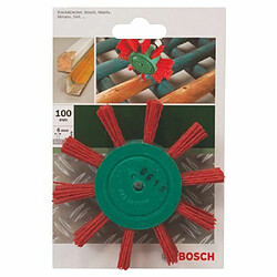 Bosch 2609256543 Brosse à lamelle pour Perceuse Fils nylon et abrasif corindon 6 x 100 mm