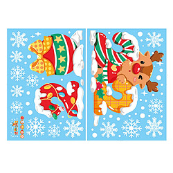 2PCS Stickers de décoration de Noël Shopping Mall Verre Stickers Stickers Statiques de Noël à l'heure