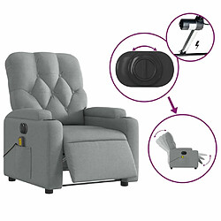 Maison Chic Fauteuil Relax pour salon, Fauteuil de massage inclinable électrique gris clair tissu -GKD86163 pas cher