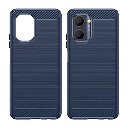 Acheter Htdmobiles Coque pour Realme C33 - housse etui silicone gel carbone + verre trempe - BLEU FONCE