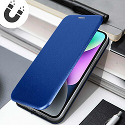 Acheter Avizar Housse iPhone 14 Clapet Porte-carte Support vidéo Finition Satinée bleu nuit