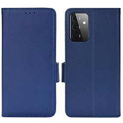 Etui en PU texture litchi, anti-rayures avec support bleu foncé pour votre Samsung Galaxy A53 5G