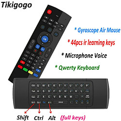 Universal 2.4G Gyro Air Mouse Clavier 44 Touches d'apprentissage infrarouge Microphone Voix pour Android Smart TV Boîte PK MX3 Télécommande