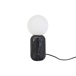 LEITMOTIV Lampe à poser design boule Gala effet marbré - H. 32 cm - Noir