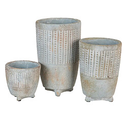 BigBuy Garden Cache-pot Gris Ciment 12,5 X 12,5 X 16 CM