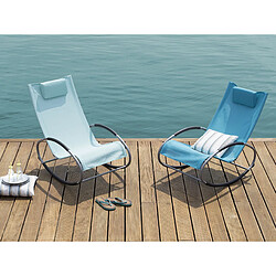 Beliani Chaise longue Métal Turquoise CAMPO