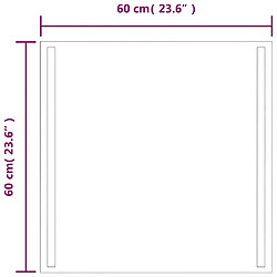 vidaXL Miroir de salle de bain à LED 60x60 cm pas cher