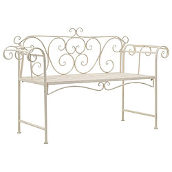 Maison Chic Banc de jardin | Chaise de jardin 132 cm Métal Antique Blanc -GKD23742