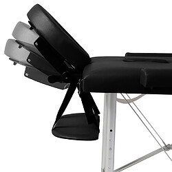 vidaXL Table de massage pliable Noir 2 zones avec cadre en aluminium pas cher