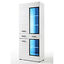 Dusine Armoire Vitrine Helio 75 cm pour salon Neuf laqué LED Design