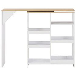 vidaXL Table de bar avec tablette amovible Blanc 138x39x110 cm