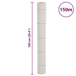 vidaXL Membrane anti-mauvaises herbes blanc 1x150 m PP pas cher