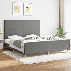 Maison Chic Lit adulte - Cadre Structure de lit avec tête de lit Contemporain Gris foncé 180 x 200 cm Tissu -MN74122